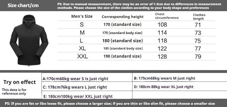 Men's Windproof, Waterproof, Breathable, and Warm Jackets for Autumn and Winter, Daily Outdoor Leisure Travel