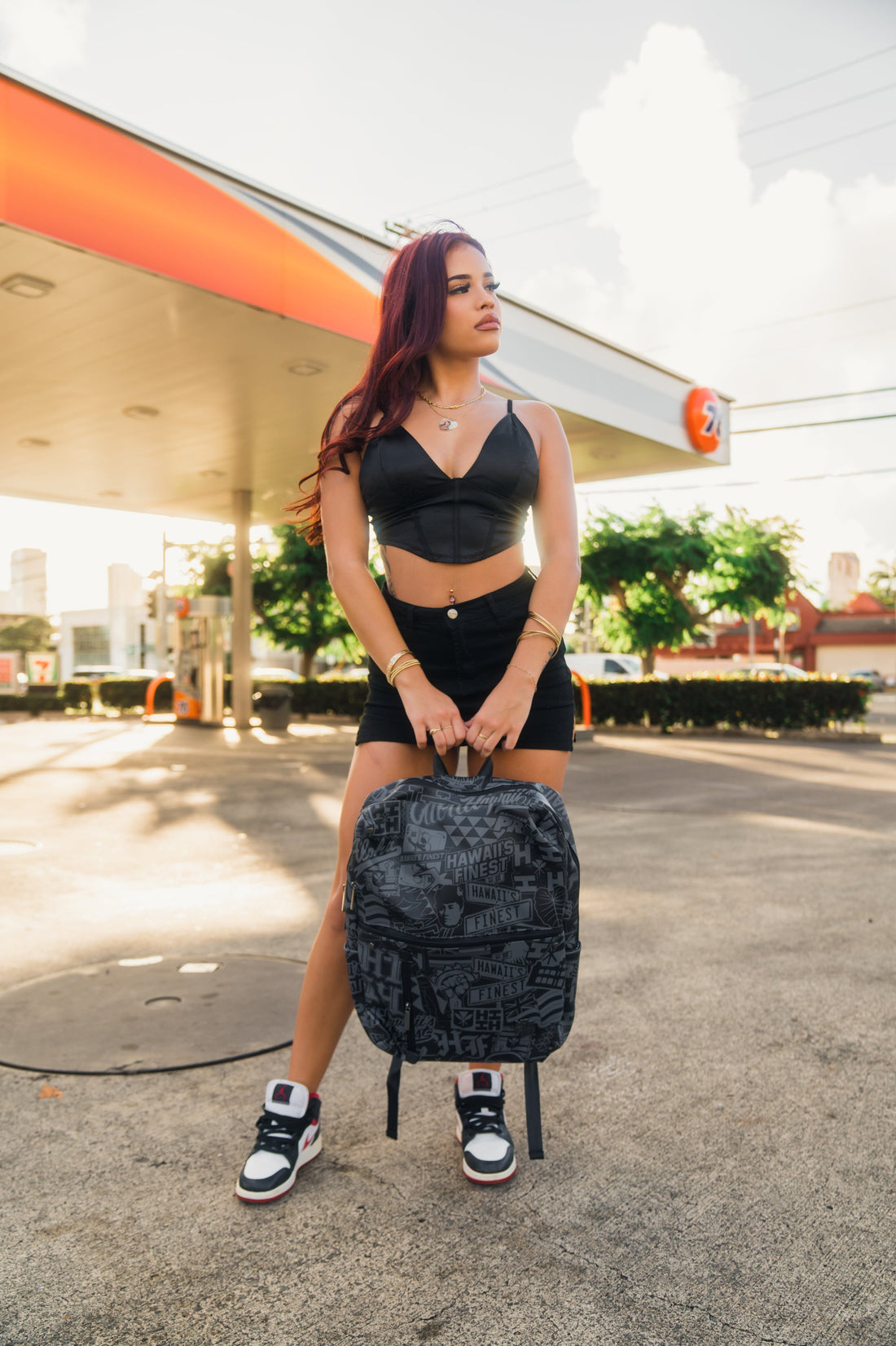 BLACK & GRAY STICKERBOMB BACKPACK