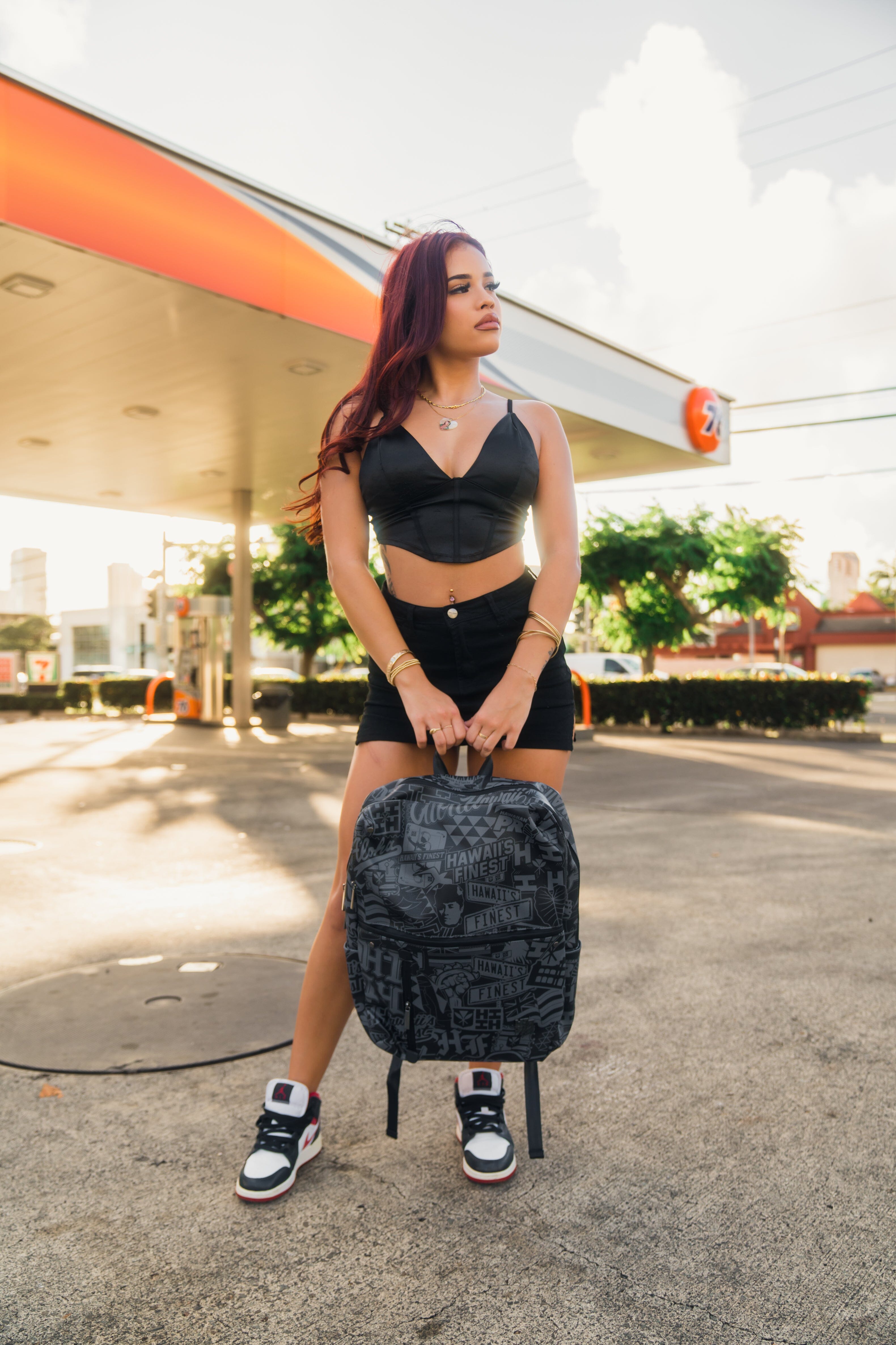 BLACK & GRAY STICKERBOMB BACKPACK