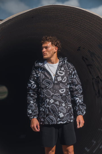 BLACK & WHITE WEAPONS RAIN JACKET