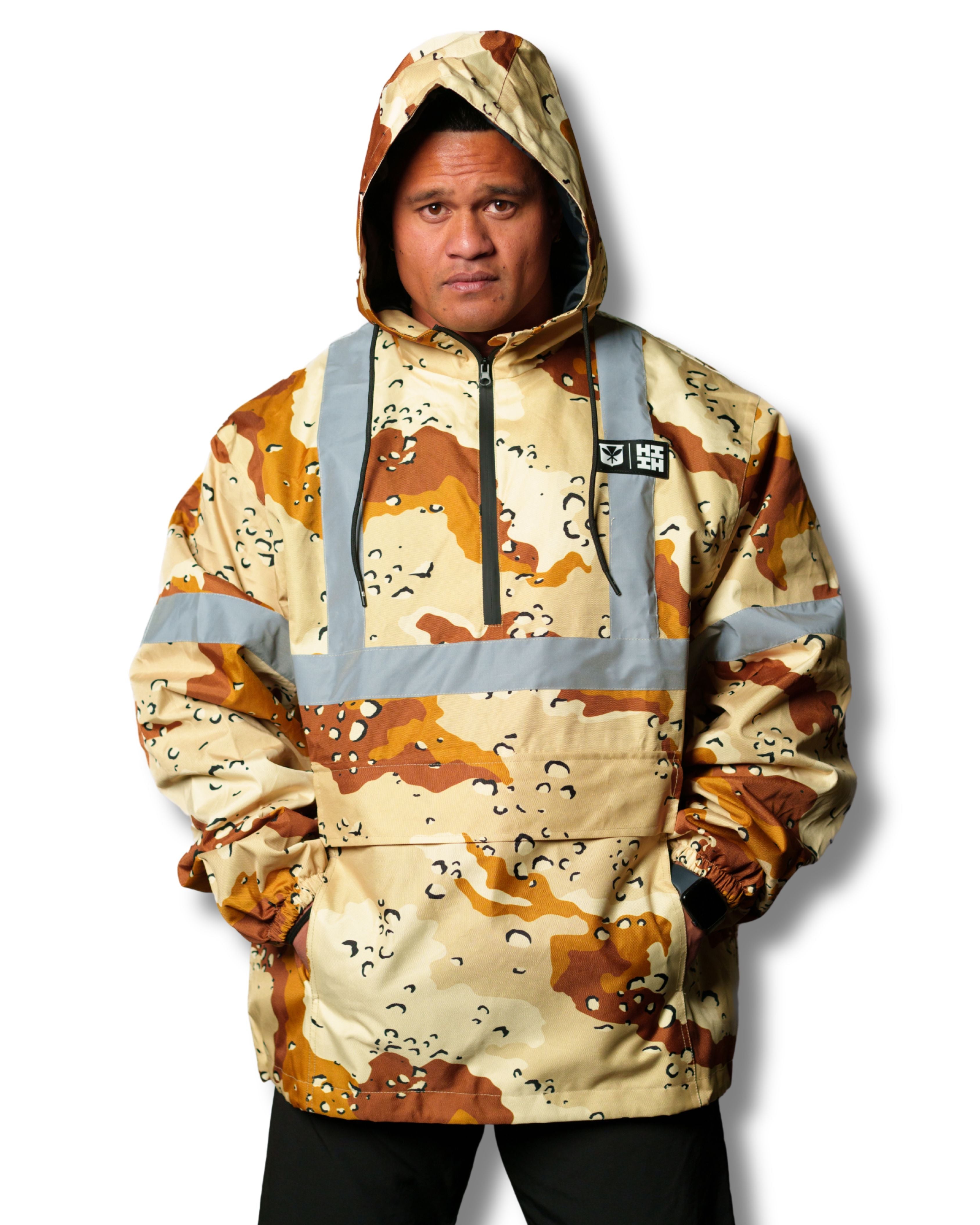 SAFETY DESERT CAMO RAIN JACKET