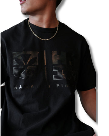 SIMPLE LOGO REFLECT BLACK T-SHIRT