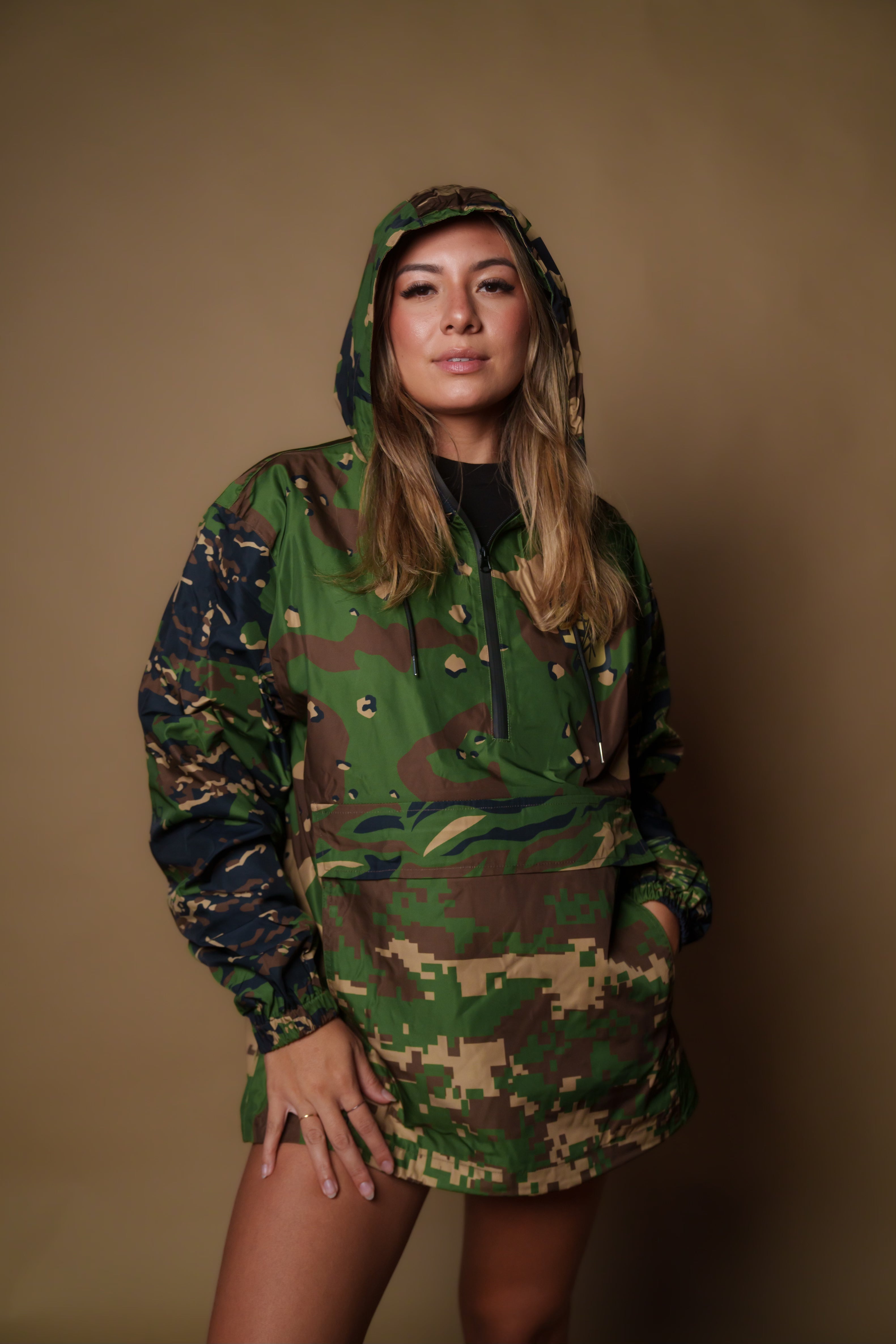WOODLAND CAMO COLLAGE RAIN JACKET