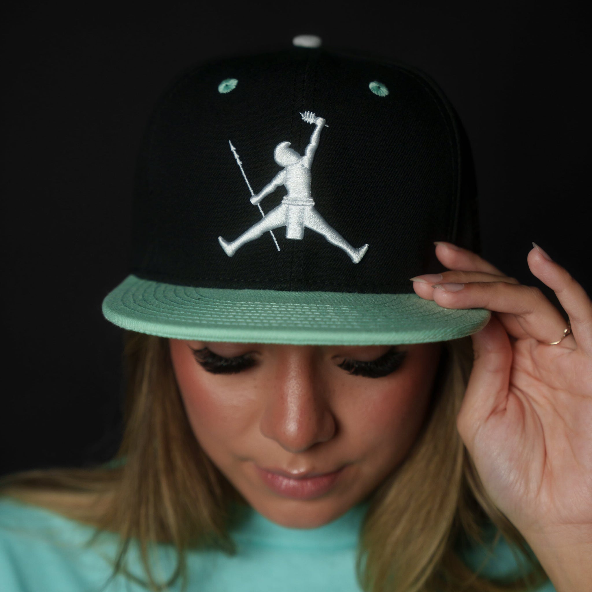 BLACK & TEAL KANAKA JUMPMAN HAT
