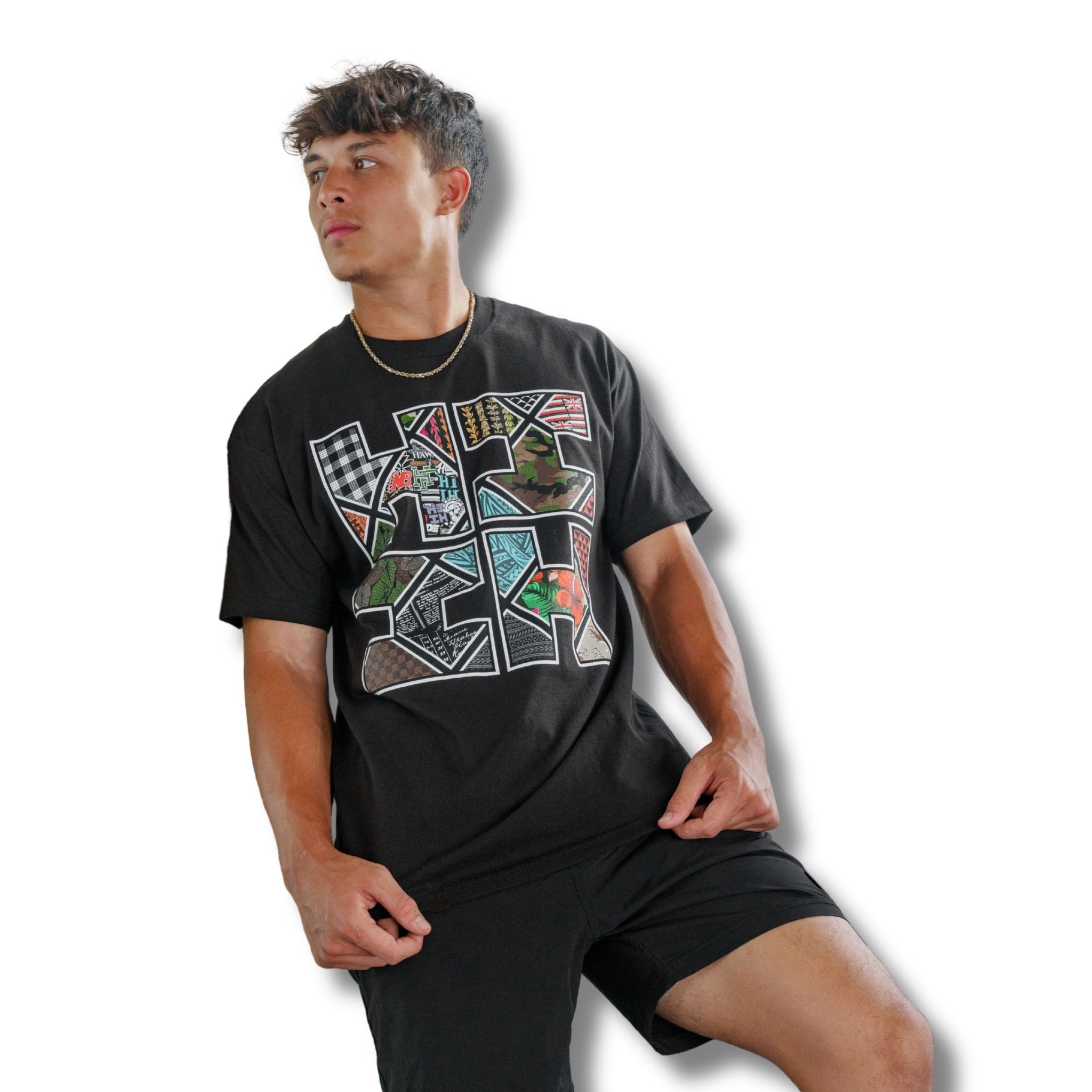 COLLAGE TILE LOGO BLACK T-SHIRT