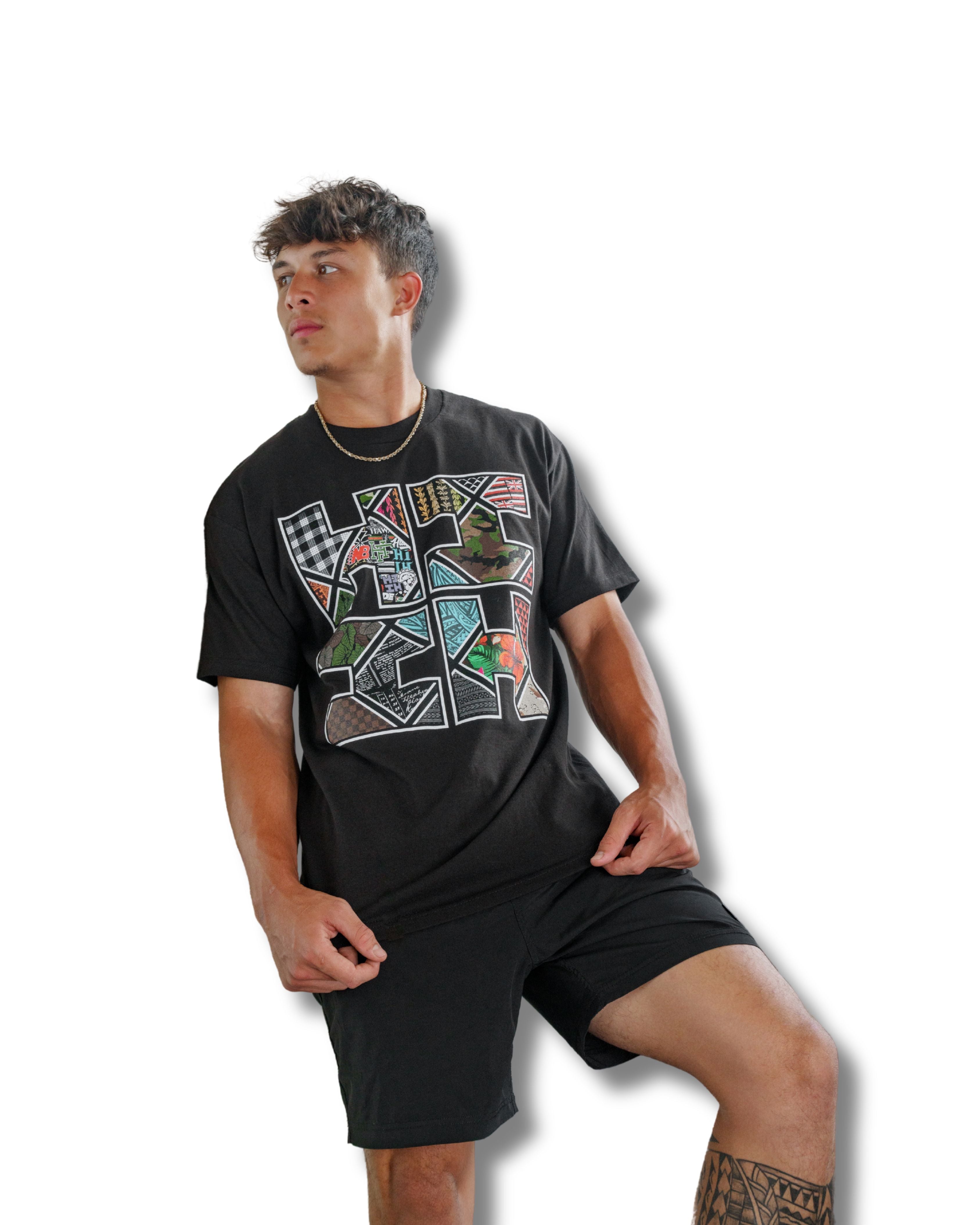 COLLAGE TILE LOGO BLACK T-SHIRT