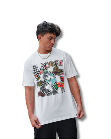 COLLAGE TILE LOGO WHITE T-SHIRT