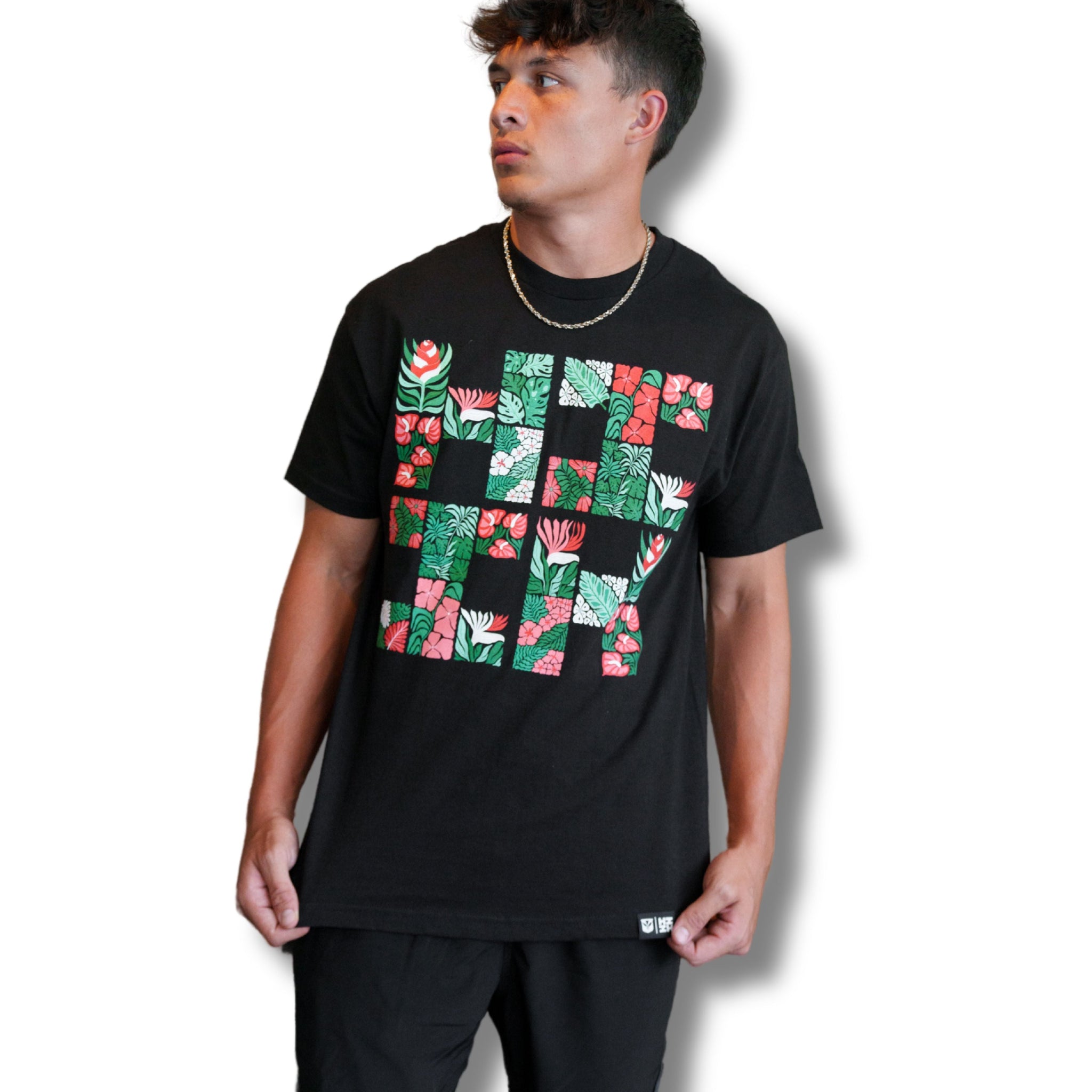 FLORAL LOGO TROPICAL T-SHIRT