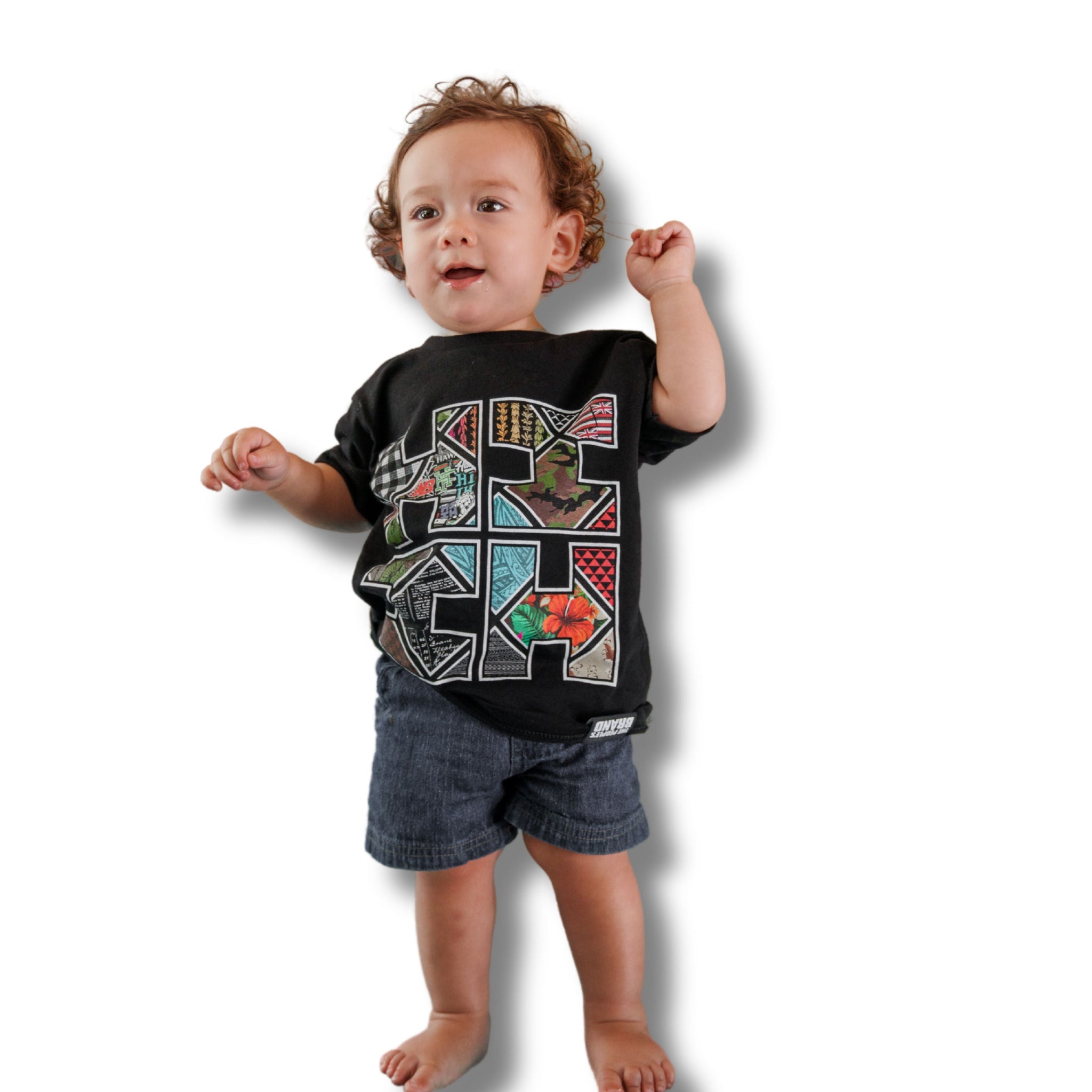 KEIKI COLLAGE TILE LOGO BLACK T-SHIRT