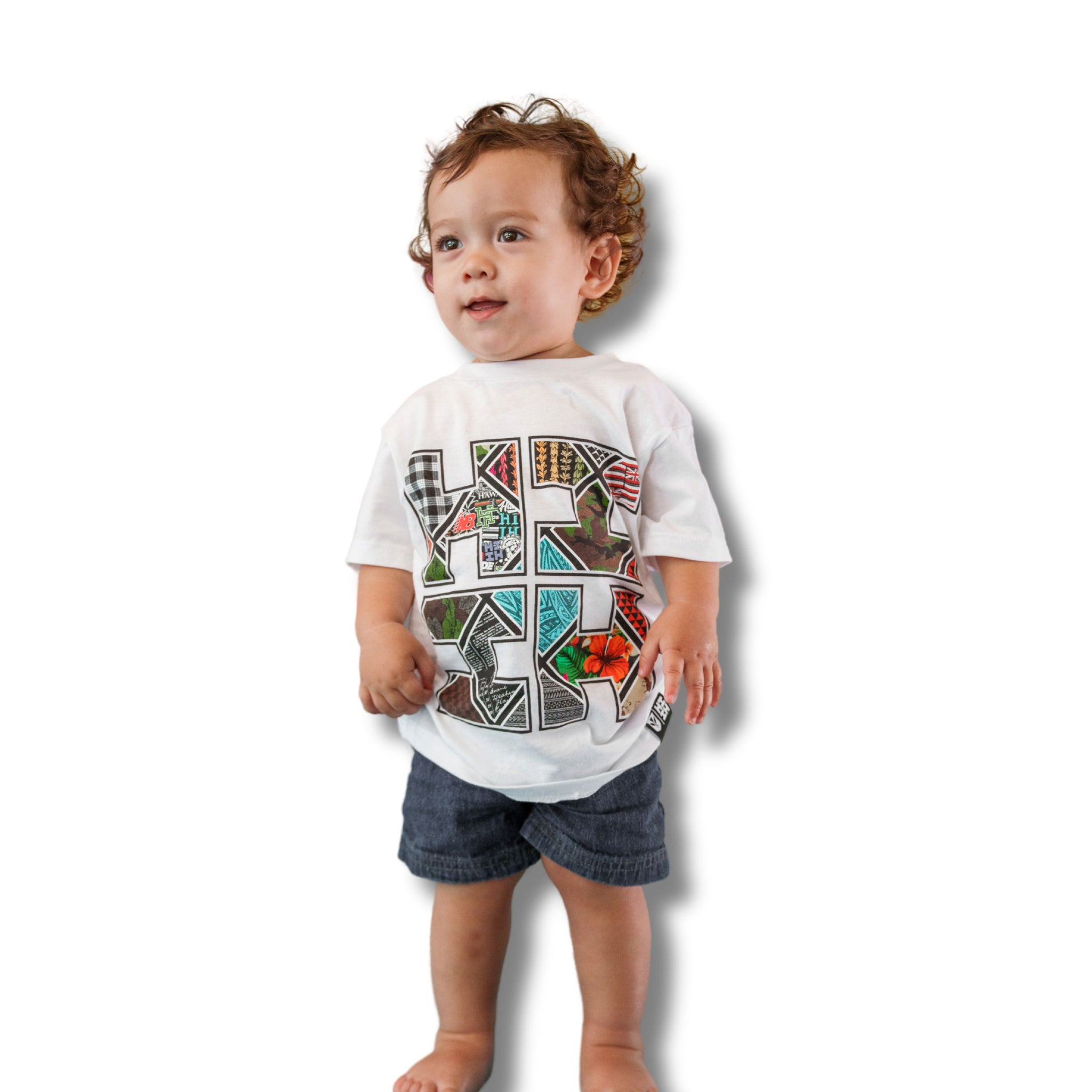 KEIKI COLLAGE TILE LOGO WHITE T-SHIRT