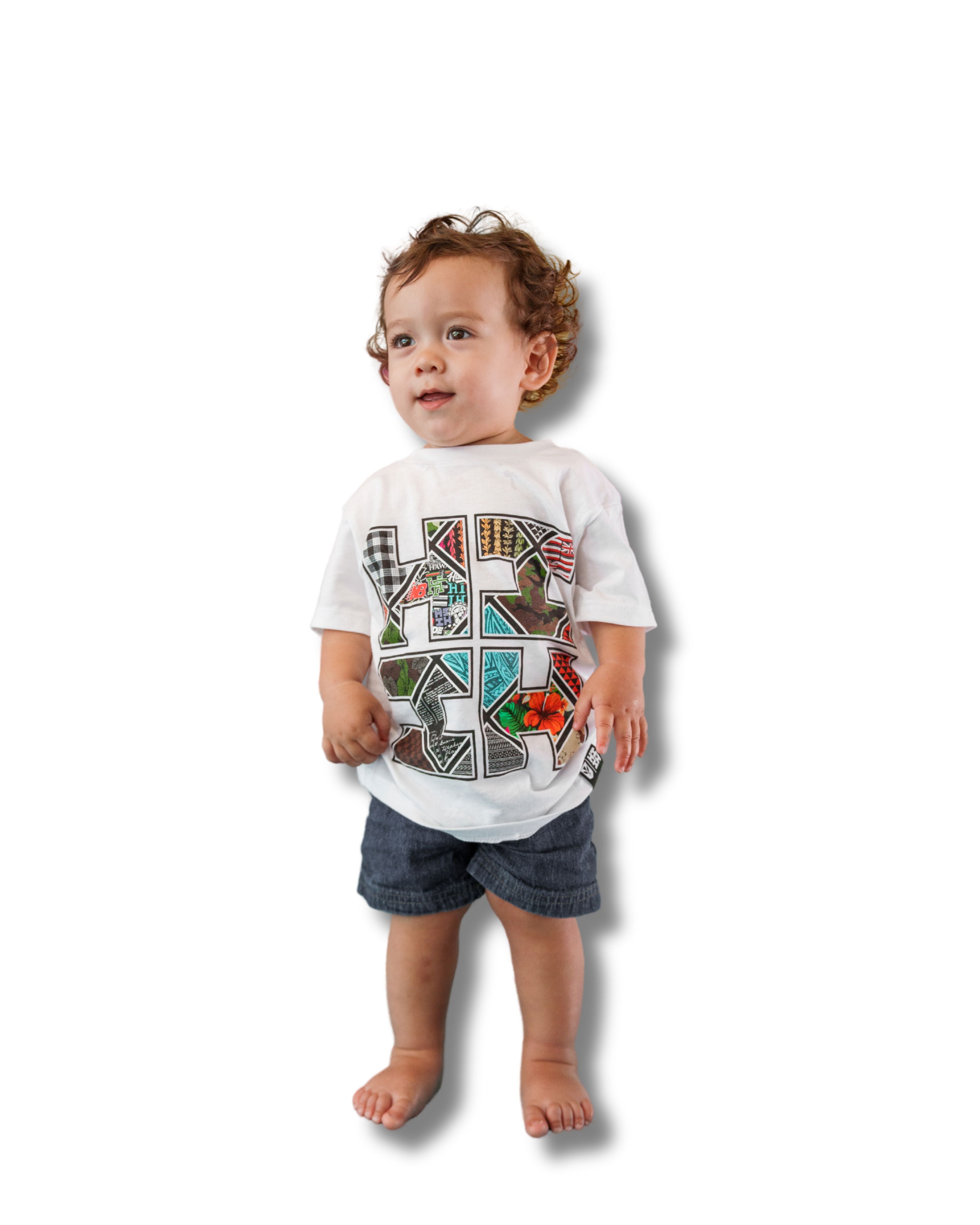 KEIKI COLLAGE TILE LOGO WHITE T-SHIRT