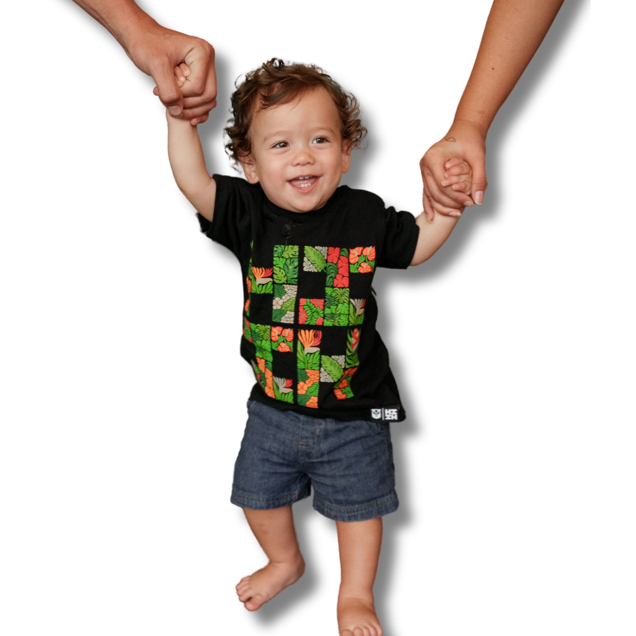 KEIKI FLORAL LOGO RASTA T-SHIRT