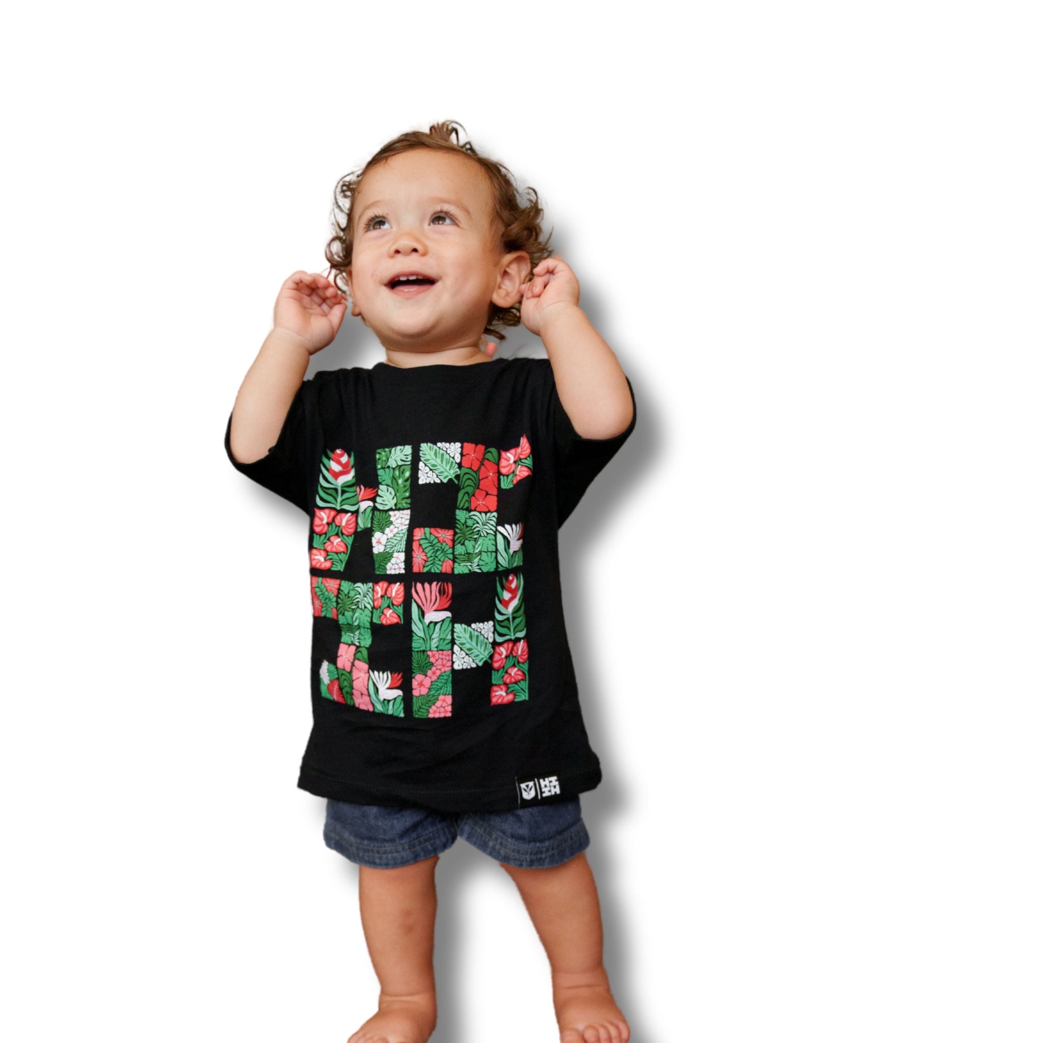 KEIKI FLORAL LOGO TROPICAL T-SHIRT
