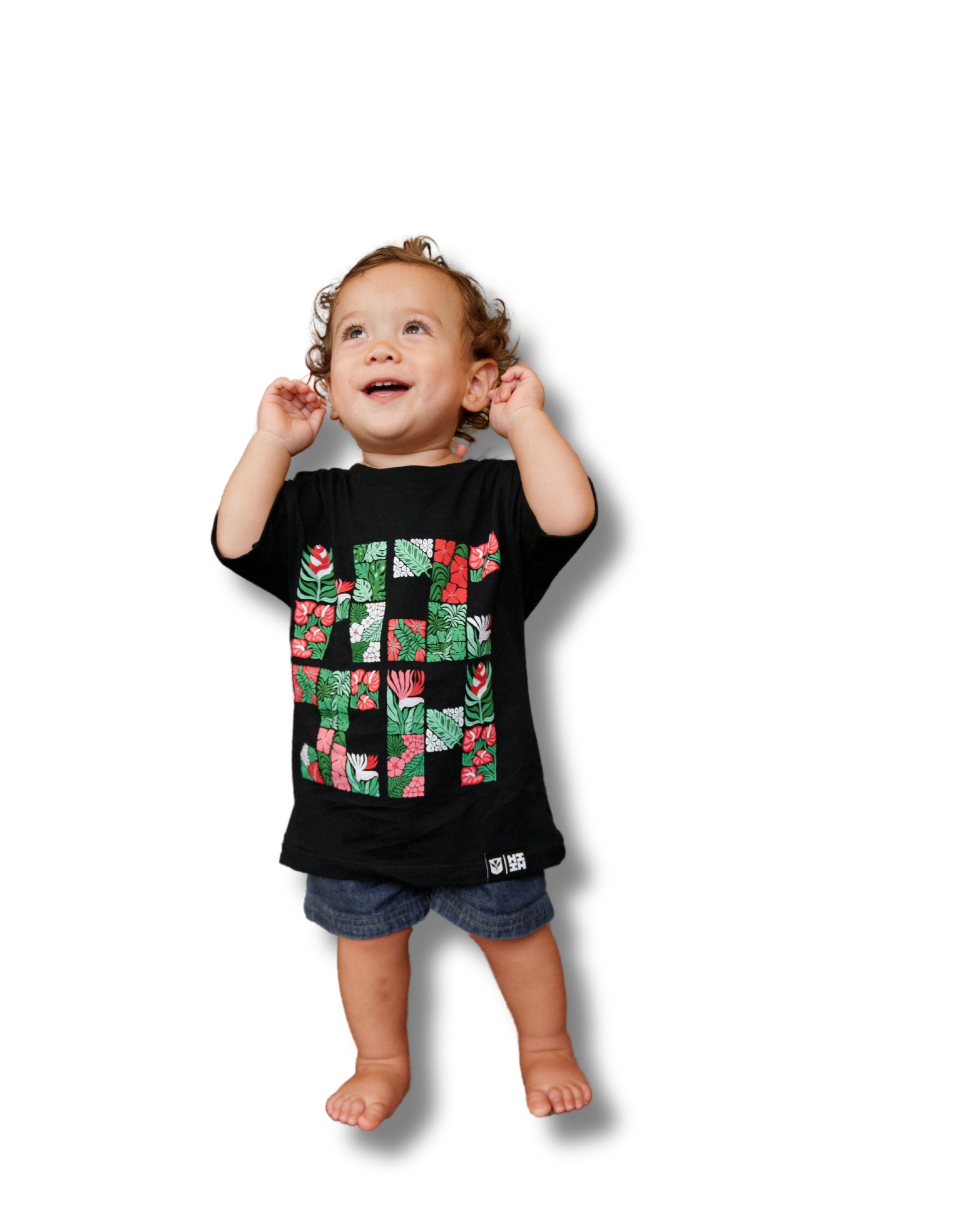 KEIKI FLORAL LOGO TROPICAL T-SHIRT