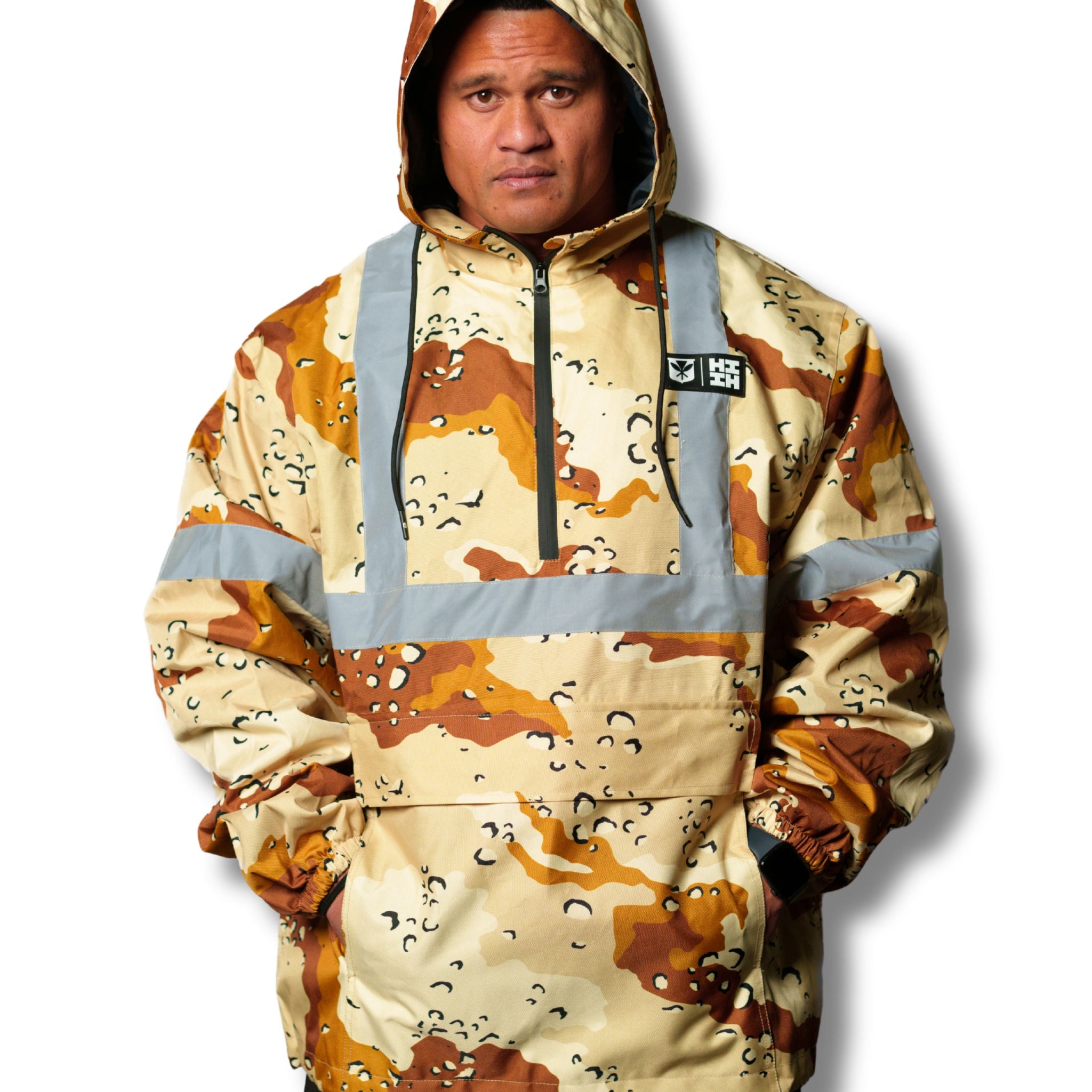 SAFETY DESERT CAMO RAIN JACKET