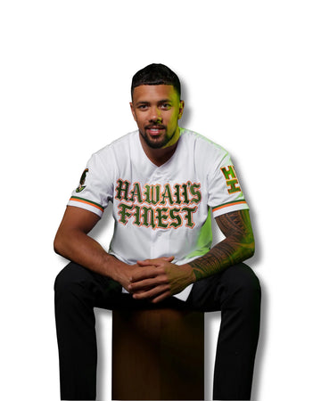 WHITE & OLIVE KOA BASEBALL JERSEY